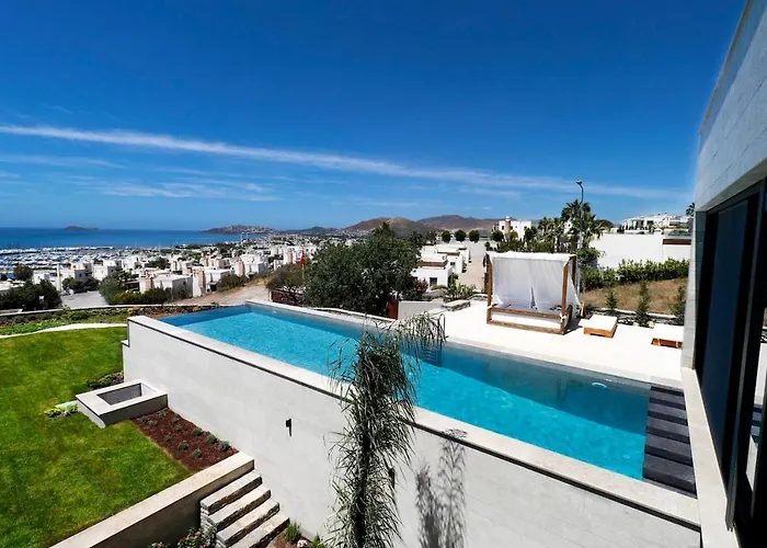 别墅 Vistaport B - Luxury With Private Pool And Sea View 博德鲁姆